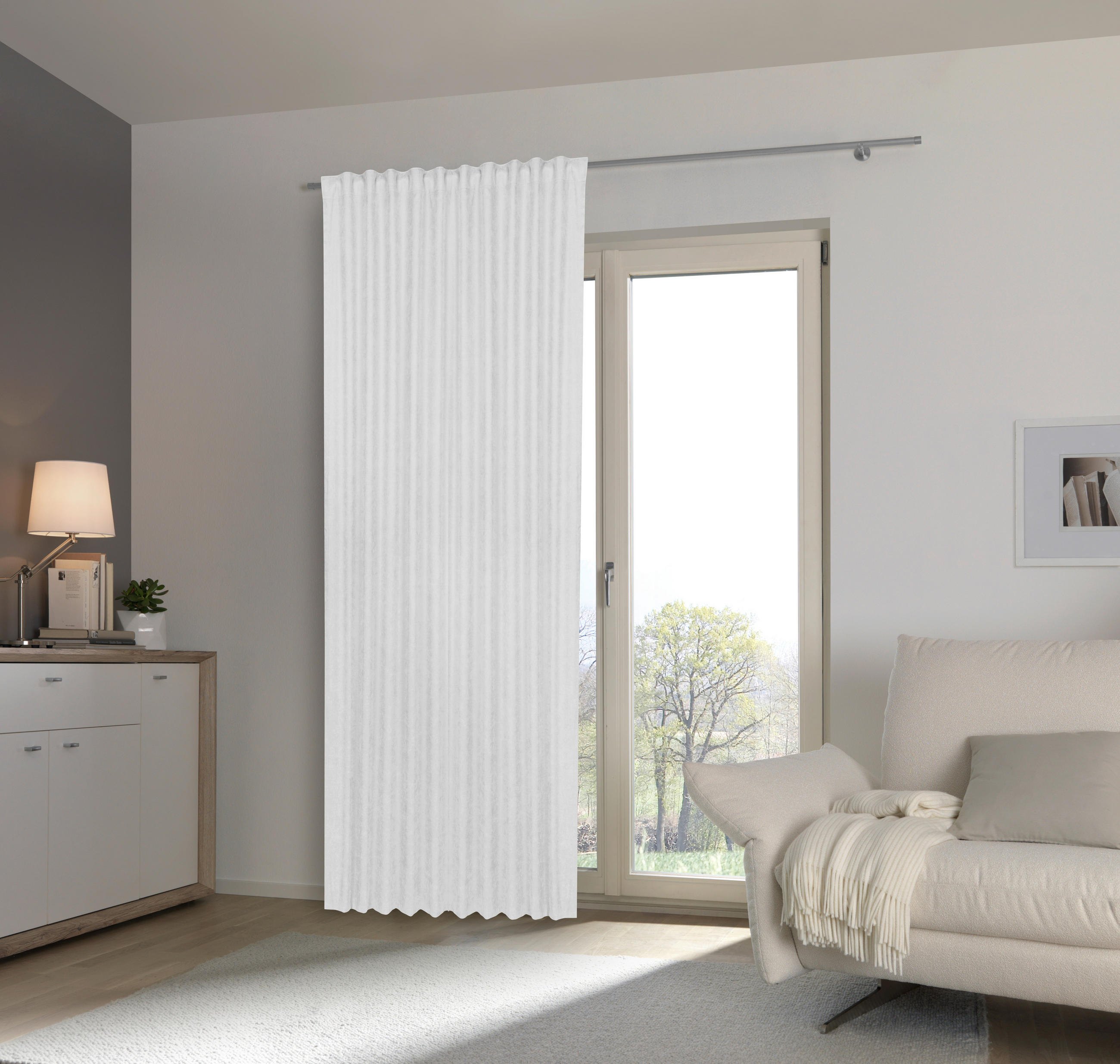 GOTOVA ZAVJESA bijela 140/245 cm   - bijela, Basics, tekstil (140/245cm) - Esposa