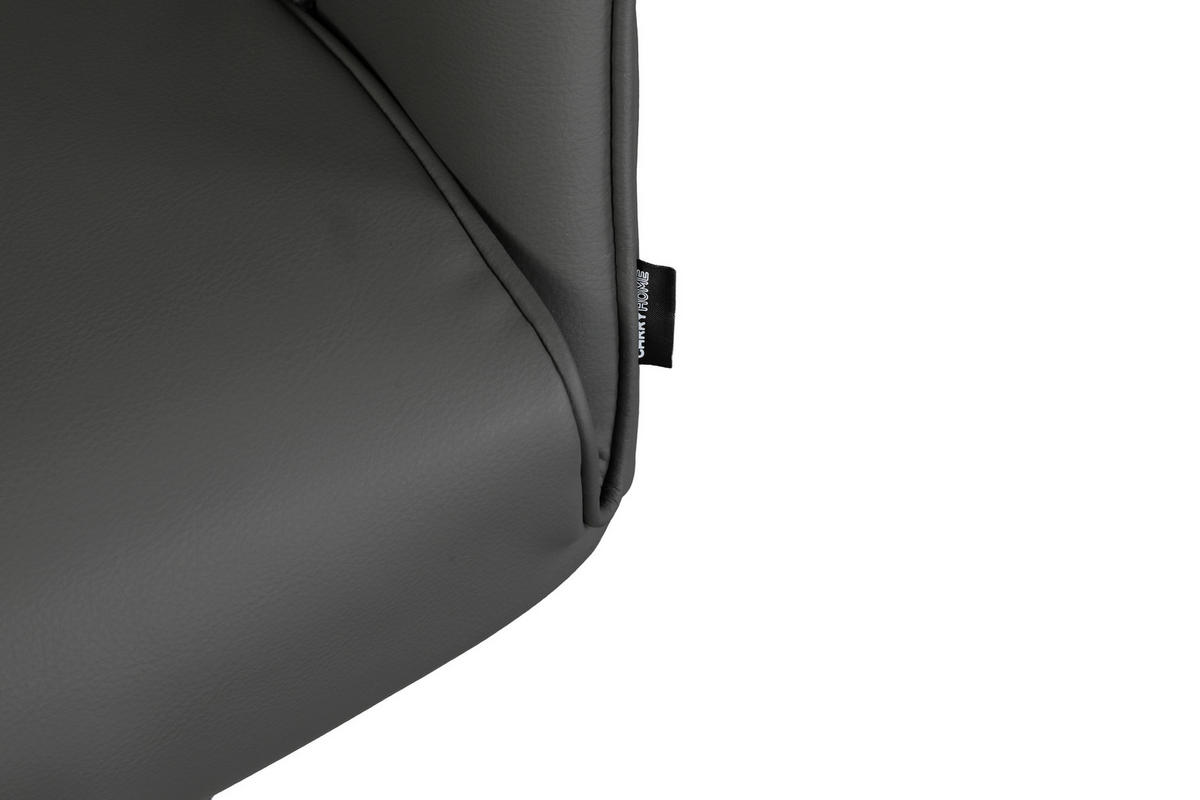 ARMLEHNSTUHL  Sitzfläche 360° drehbar, automatische Rückholfunktion Lederlook, Leinenoptik  Grau, Schwarz  - Schwarz/Grau, Design, Textil/Metall (68,5/83/65,5cm) - Carryhome