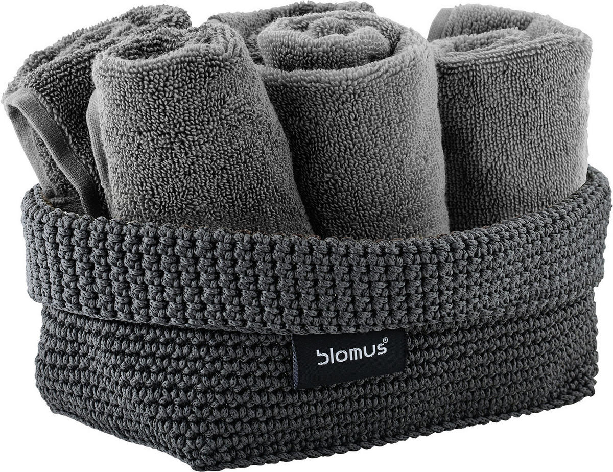 AUFBEWAHRUNGSKÖRBCHEN  - Anthrazit, Basics, Textil (12/9/20cm) - Blomus