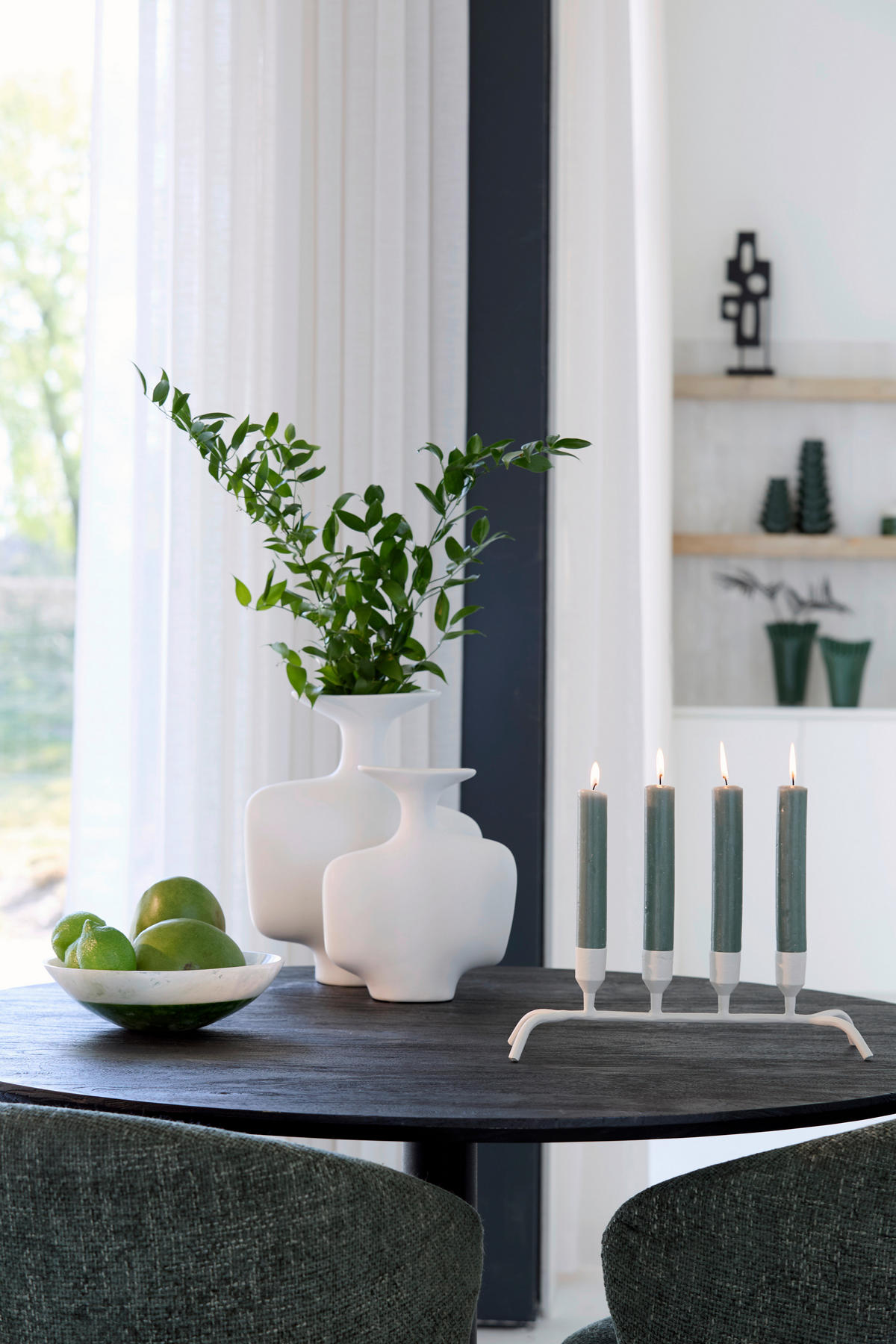 KERZENHALTER - Creme, Basics, Metall (38/11,5/10cm) - Light & Living