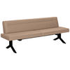 SITZBANK in Metall, Textil Beige  - Beige/Schwarz, Konventionell, Textil/Metall (220/87/70cm) - Moderano