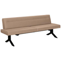 SITZBANK in Metall, Textil Beige  - Beige/Schwarz, Konventionell, Textil/Metall (220/87/70cm) - Moderano