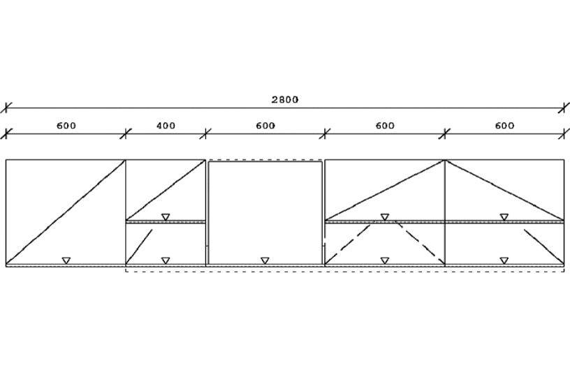 KÜCHENLEERBLOCK 280 cm   in Graphitfarben, Eichefarben  - Dunkelgrau/Eichefarben, Basics, Holzwerkstoff/Metall (280cm) - Impuls