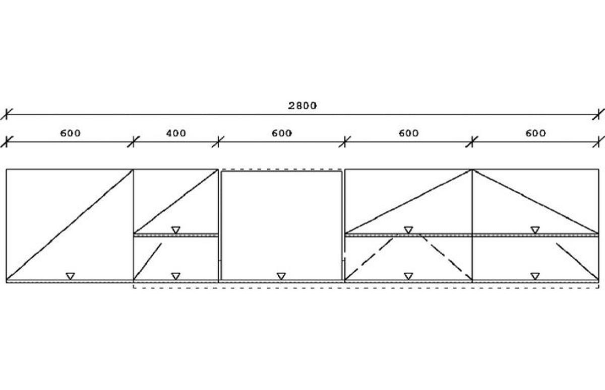 KÜCHENLEERBLOCK 280 cm   in Graphitfarben, Eichefarben  - Dunkelgrau/Eichefarben, Basics, Holzwerkstoff/Metall (280cm) - Impuls