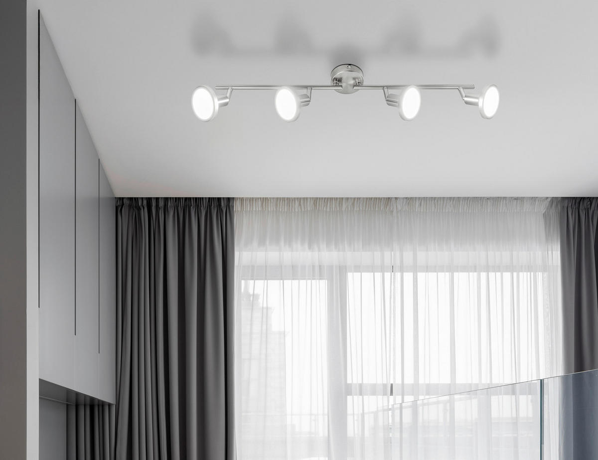 LED-STRAHLER 8/9 cm   - Nickelfarben, Design, Metall (8/9cm) - Globo