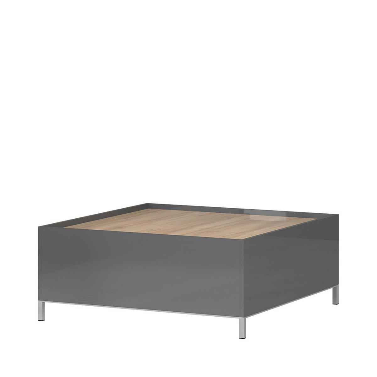 KLUB STOČIĆ 90/37/90 cm  boja orahovog drveta, antracit visoki sjaj  - antracit visoki sjaj/boja orahovog drveta, Dizajnerski, pločasti materijal (90/37/90cm)