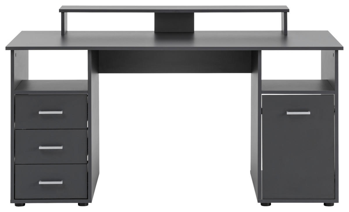 SCHREIBTISCH 150/70/70 cm  in Anthrazit  - Anthrazit/Silberfarben, MODERN, Holzwerkstoff/Kunststoff (150/70/70cm) - MID.YOU