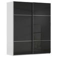 SCHWEBETÜRENSCHRANK  in Grau, Schwarz  - Chromfarben/Schwarz, KONVENTIONELL, Glas/Holzwerkstoff (181/223/67cm) - Novel