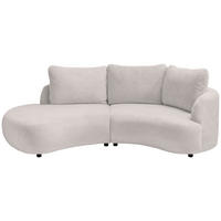 ECKSOFA Mikrofaser Beige  - Beige/Schwarz, Modern, Kunststoff/Textil (250/139cm) - Livetastic