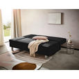 SCHLAFSOFA Flachgewebe Schwarz  - Chromfarben/Schwarz, Design, Holz/Textil (205/77-93/99cm) - Novel