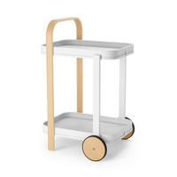SERVERINGSVAGN i naturfärgad, vit  - vit/naturfärgad, Basics, metall (44/80/50cm) - Umbra