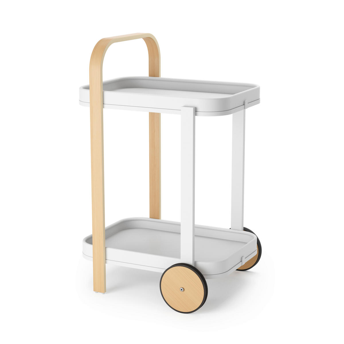 SERVERINGSVAGN i naturfärgad, vit  - vit/naturfärgad, Basics, metall (44/80/50cm) - Umbra