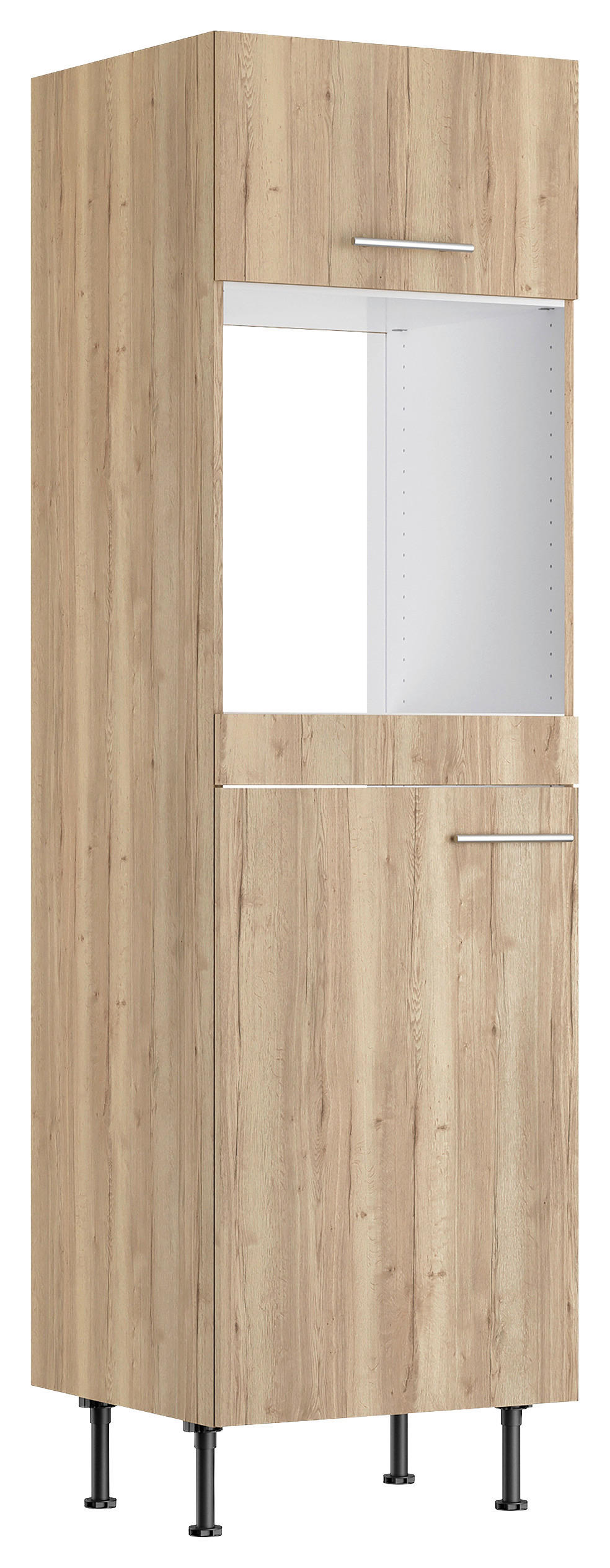 GERÄTEUMBAUSCHRANK 60/211,8/58,1 cm  in Wildeiche  - Wildeiche/Edelstahlfarben, Basics, Holzwerkstoff/Metall (60/211,8/58,1cm) - Optifit
