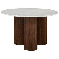 JEDILNA MIZA, v celoti masivno mangov les rjava, naravne barve  - temno rjava/naravne barve, Moderno, kamen/les (130/130/76cm) - MID.YOU