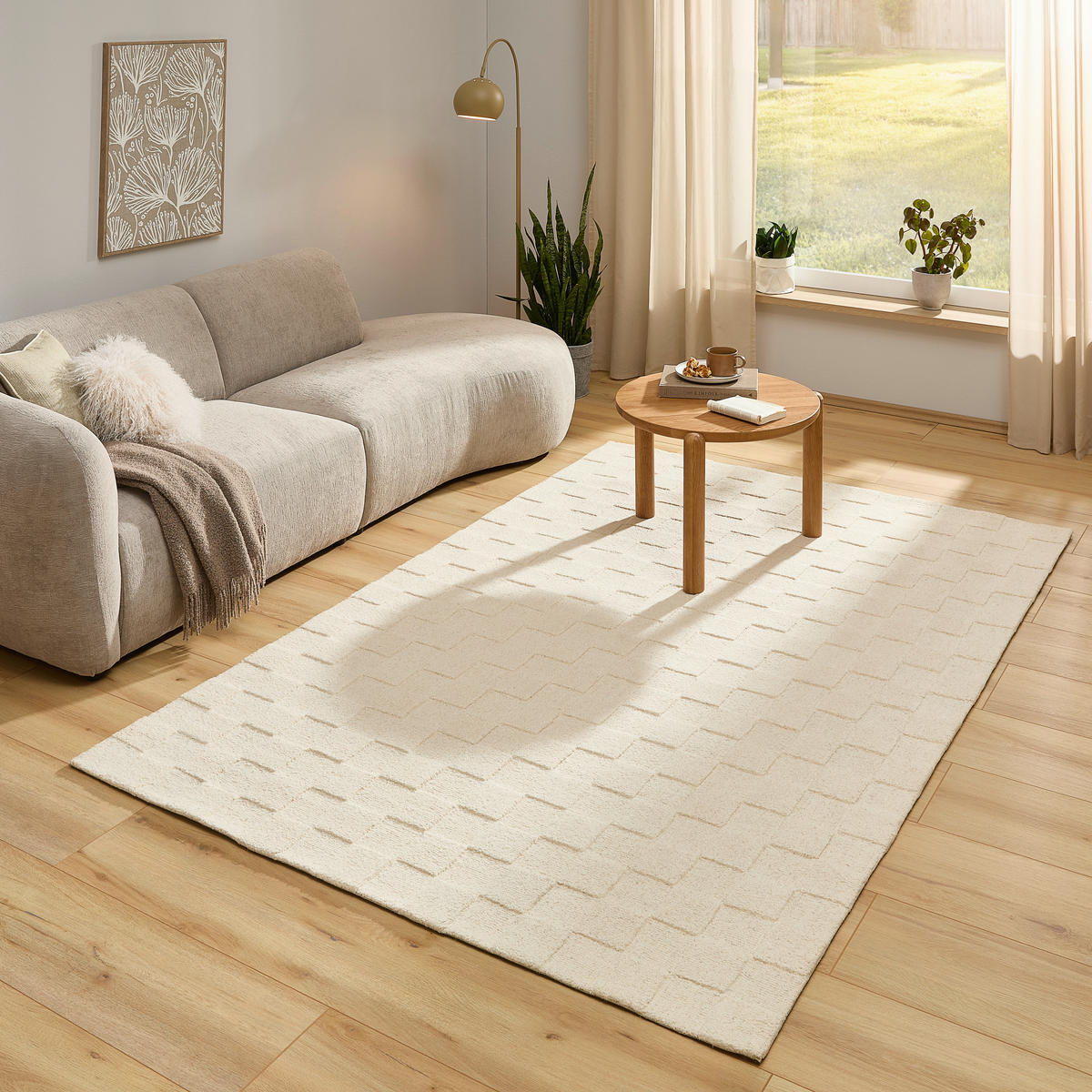 TUFTTEPPICH 160/230 cm Weiß rechteckig  - Weiß, Basics, Textil (160/230cm) - Novel