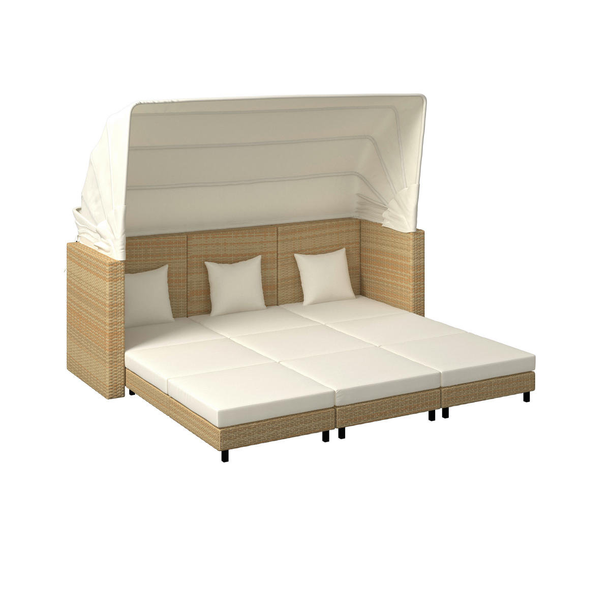 LOUNGEGARNITUR   200/159/75 cm Eisen  - Beige/Creme, MODERN, Kunststoff/Textil (200/159/75cm) - Ambia Garden