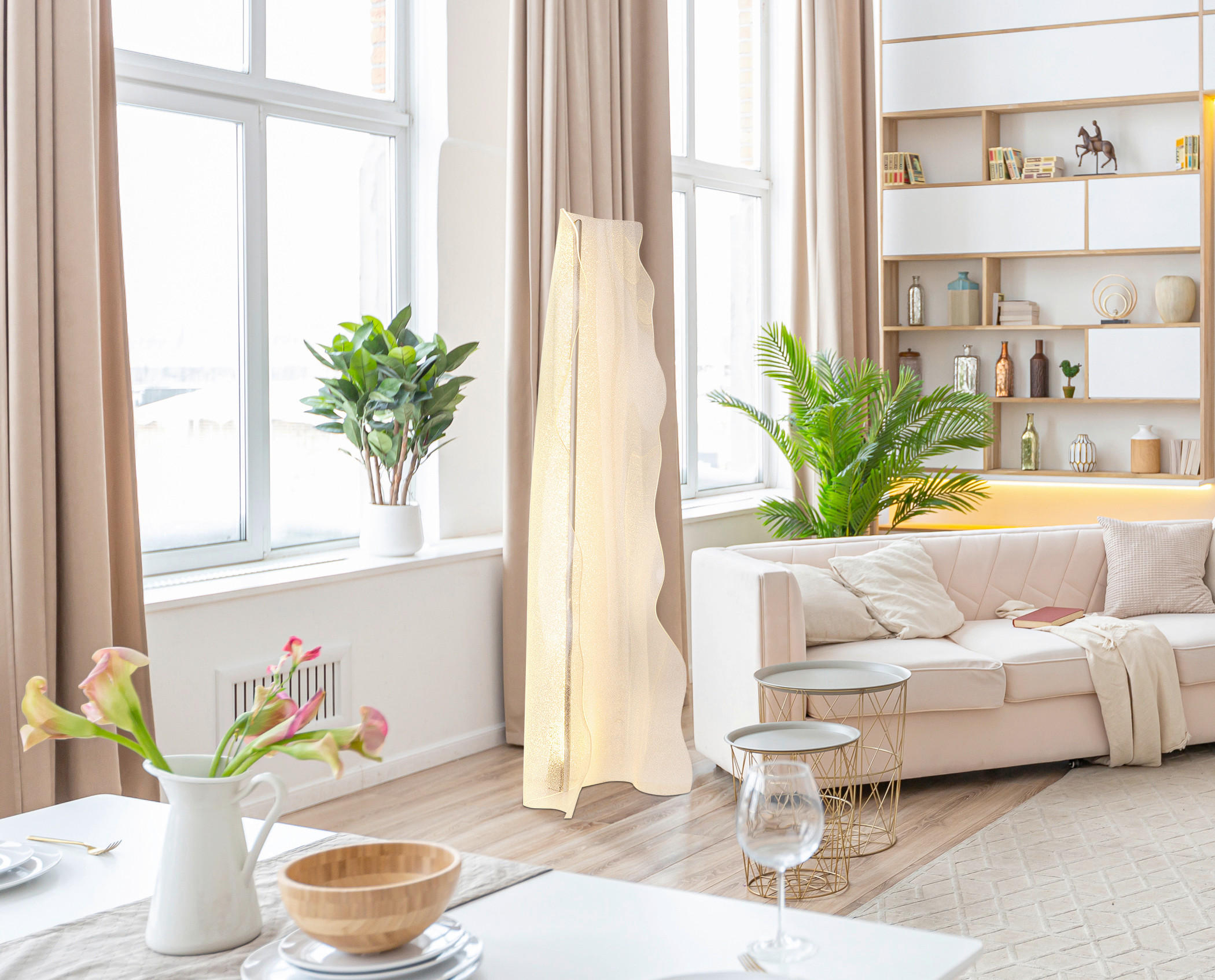 LED-STEHLEUCHTE 30/47/150 cm    - Klar, Design, Kunststoff/Metall (30/47/150cm) - Globo