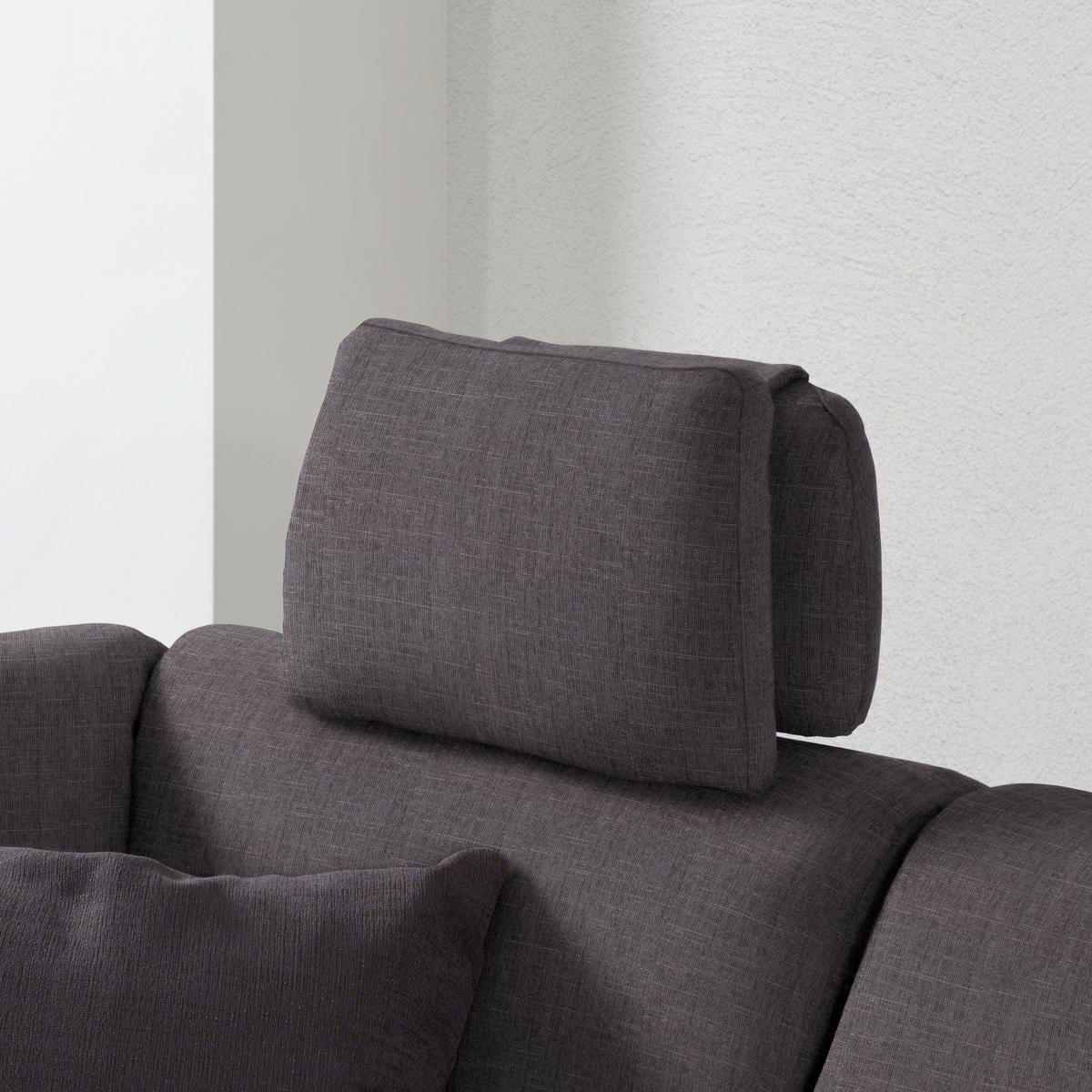 ECKSOFA in Chenille Schieferfarben  208/226 cm  - Schieferfarben/Schwarz, KONVENTIONELL, Textil (208/226cm) - Sedda