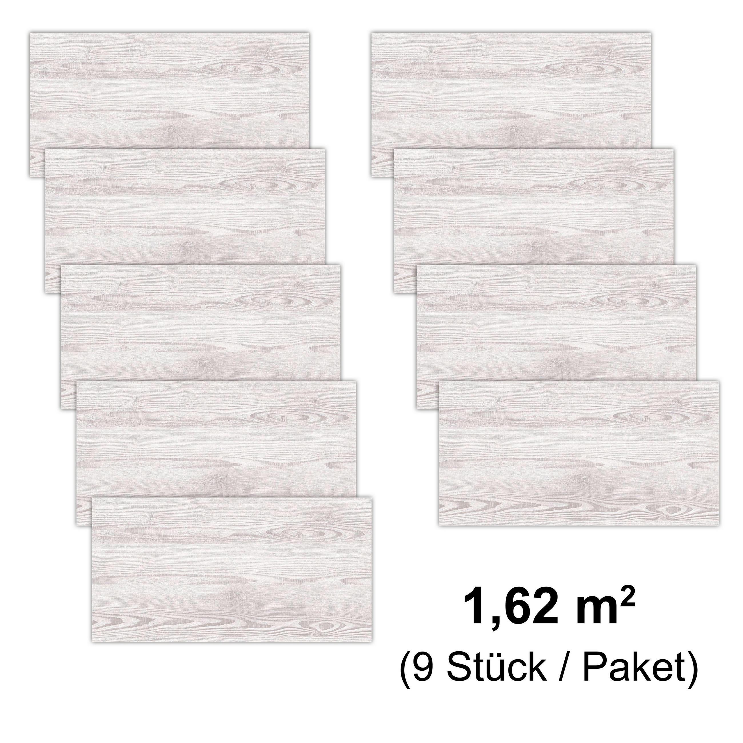 WANDPANEEL Baridecor Aqua Eiche Bianco, Grauweiß  - Eiche Bianco/Grauweiß, Design, Kunststoff (60/30/0,4cm)
