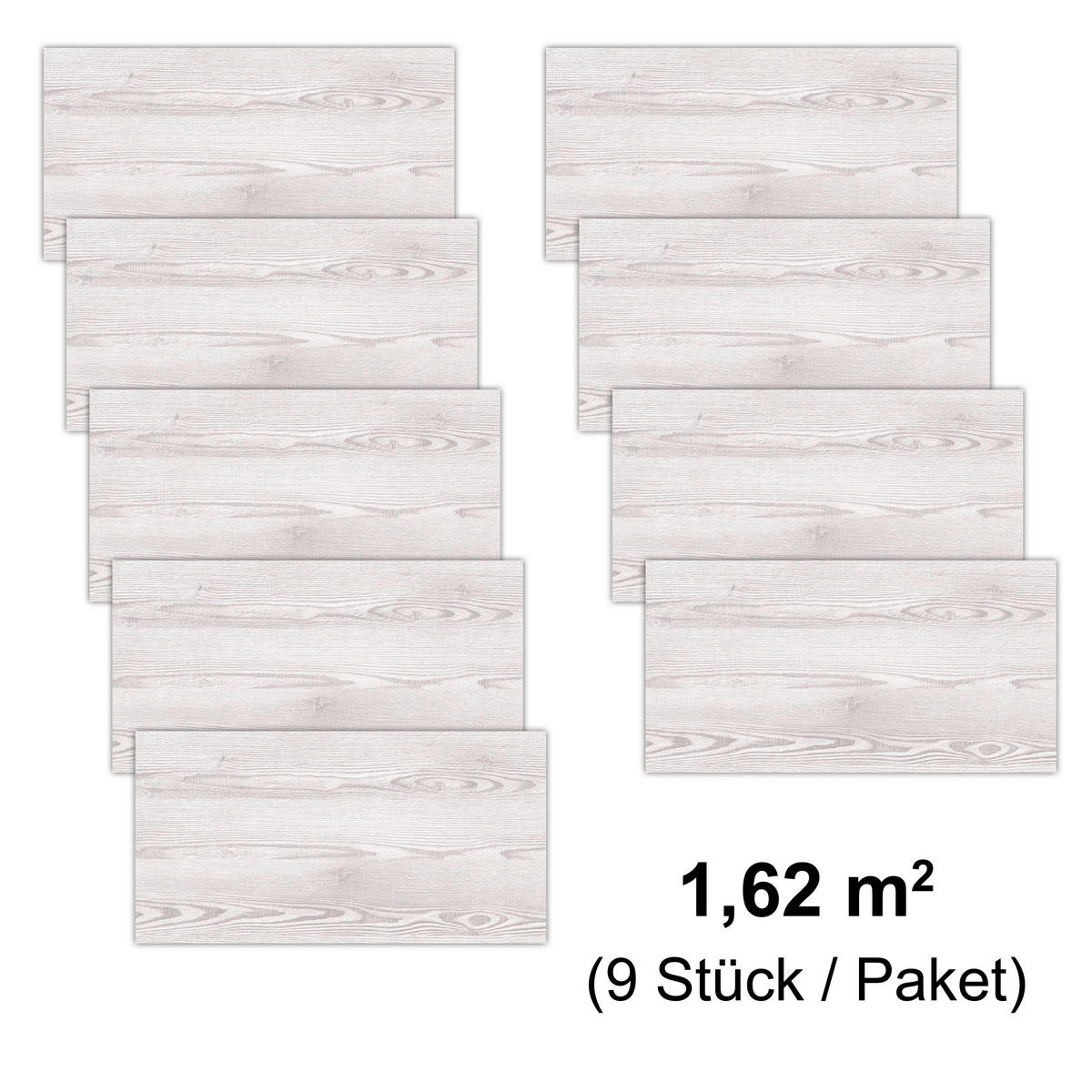 WANDPANEEL Baridecor Aqua Eiche Bianco, Grauweiß  - Eiche Bianco/Grauweiß, Design, Kunststoff (60/30/0,4cm)