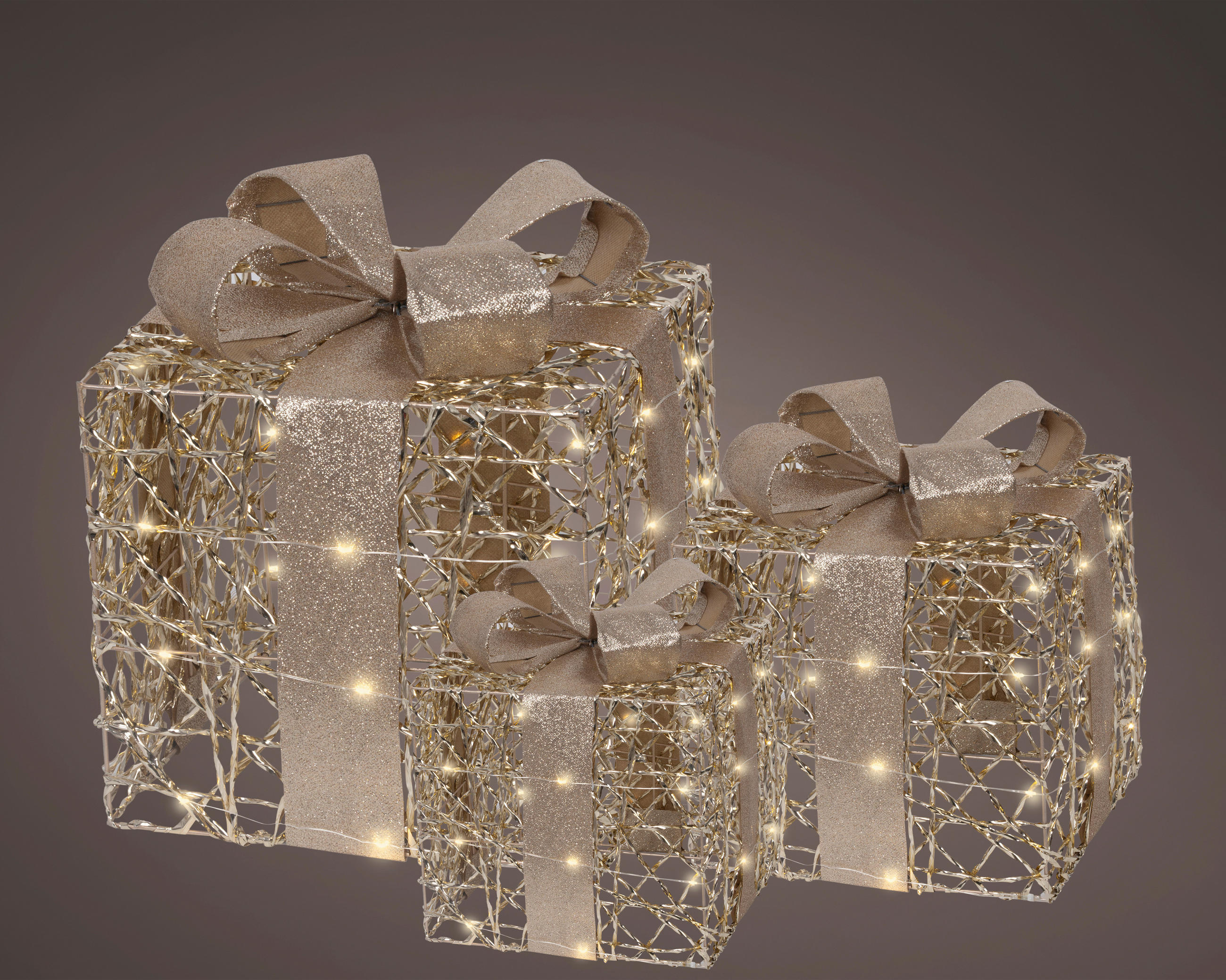 LED-WEIHNACHTSFIGUR - Goldfarben, Basics, Metall (25/25/30cm)