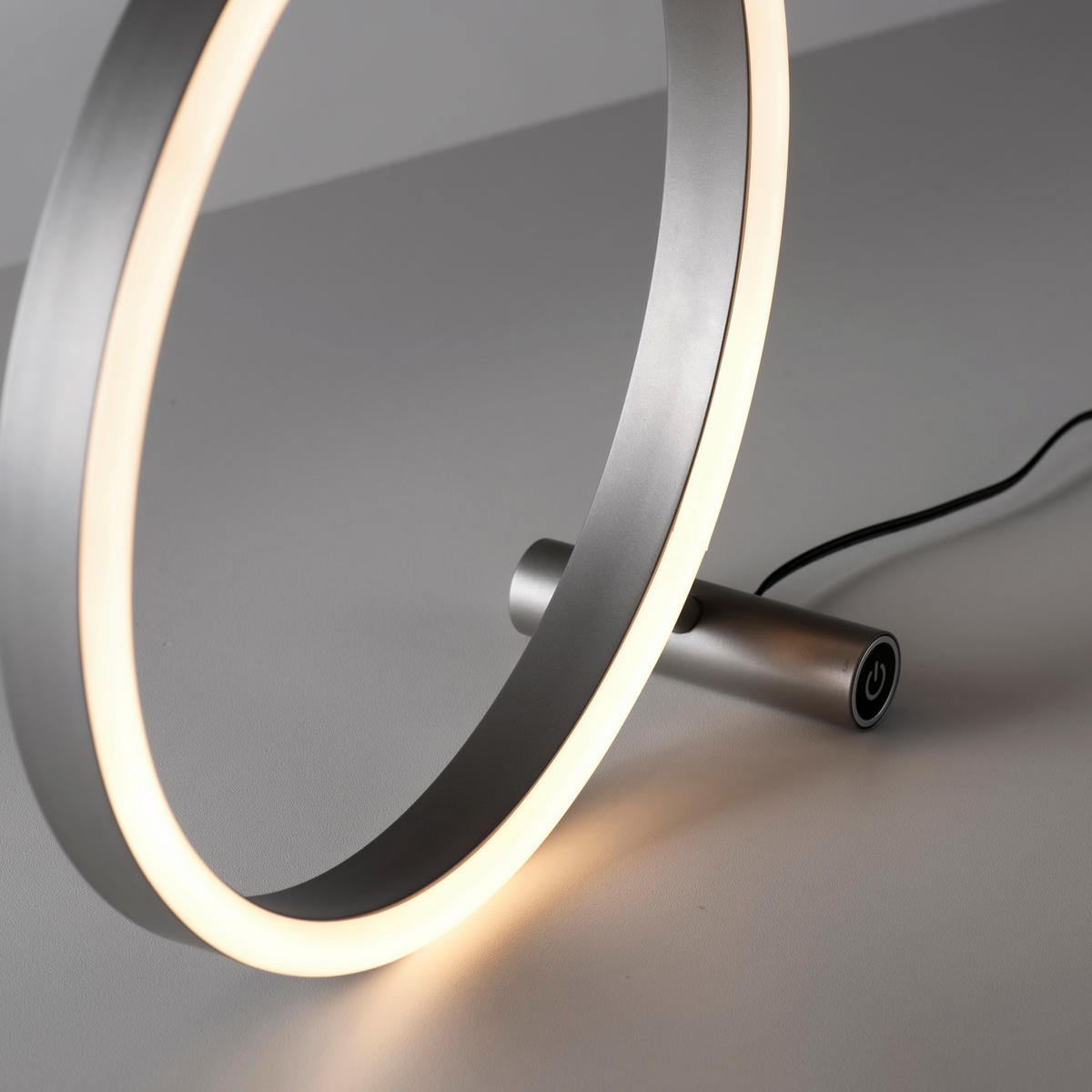 STOLNÁ LED LAMPA, dotykový stmievač, 28,5/10/28 cm - hliníková, Design, kov/plast (28,5/10/28cm)