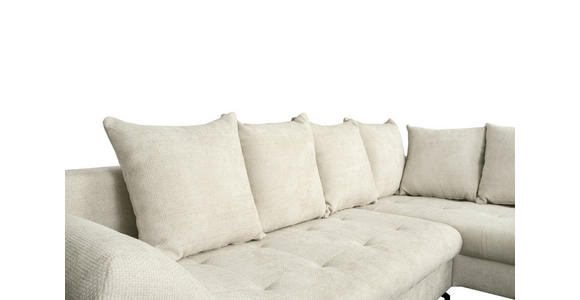 ECKSOFA Hellgrau Struktur - Hellgrau/Schwarz, KONVENTIONELL, Textil/Metall (247/194cm) - Carryhome