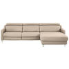 ECKSOFA in Echtleder Hellbraun  - Chromfarben/Hellbraun, Design, Leder/Metall (291/176cm) - Valdera