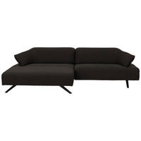 ECKSOFA in Struktur Dunkelgrau  165/276 cm  - Dunkelgrau/Anthrazit, Design, Textil/Metall (165/276cm) - Himolla