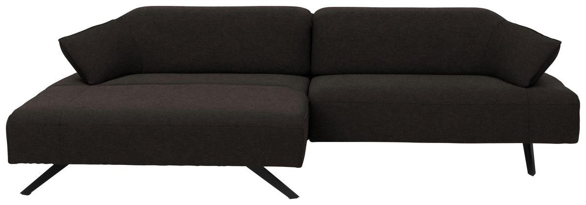 ECKSOFA in Struktur Dunkelgrau  165/276 cm  - Dunkelgrau/Anthrazit, Design, Textil/Metall (165/276cm) - Himolla