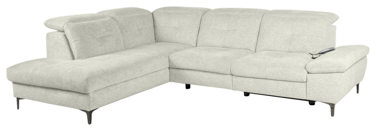 ECKSOFA Naturfarben Webstoff  - Schwarz/Naturfarben, KONVENTIONELL, Textil/Metall (225/288cm) - Carryhome
