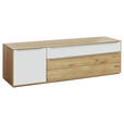 LOWBOARD  in 182/54/50 cm  - Eichefarben/Silberfarben, Design, Glas/Holz (182/54/50cm) - Waldwelt