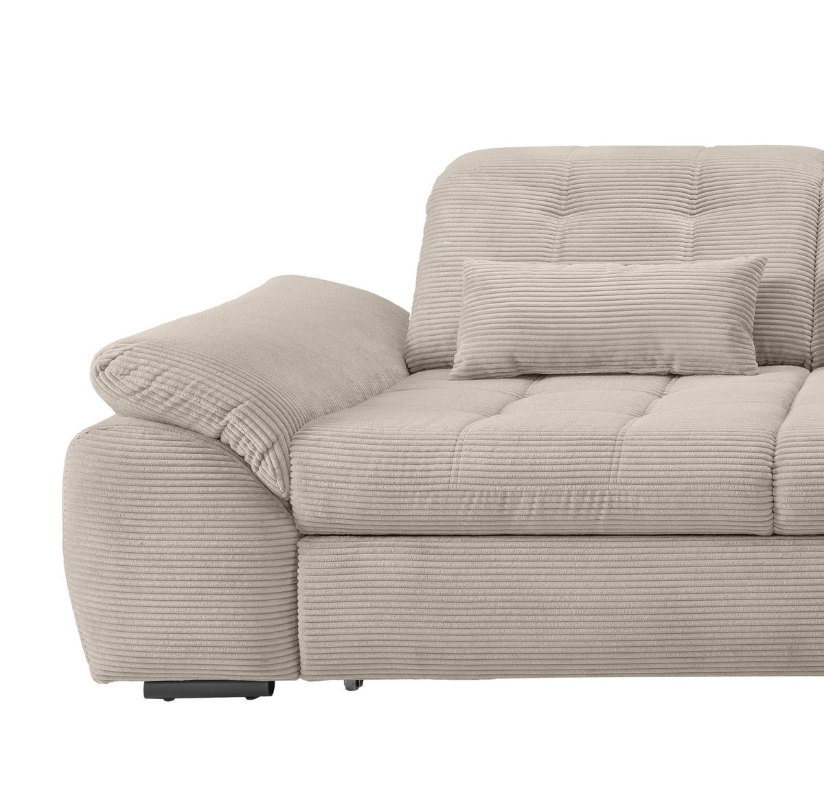 ECKSOFA Beige Cord  - Beige/Schwarz, MODERN, Textil/Metall (314/184cm) - Livetastic