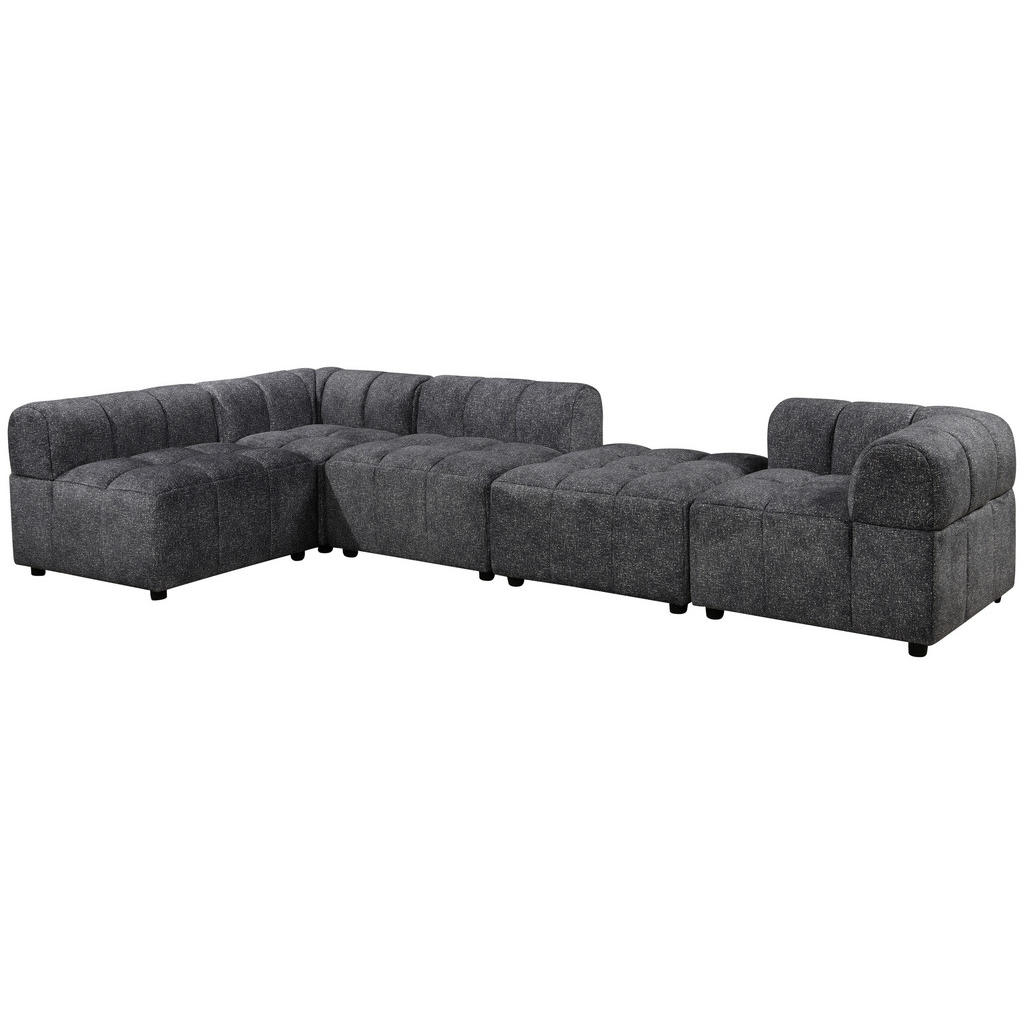 Thumbnail - Mid.you Ecksofa, Anthrazit, Holz, Kunststoff, Textil, Eukalyptusholz, massiv, Sperrholz, 5-Sitzer, einzeln stellbar, 336...