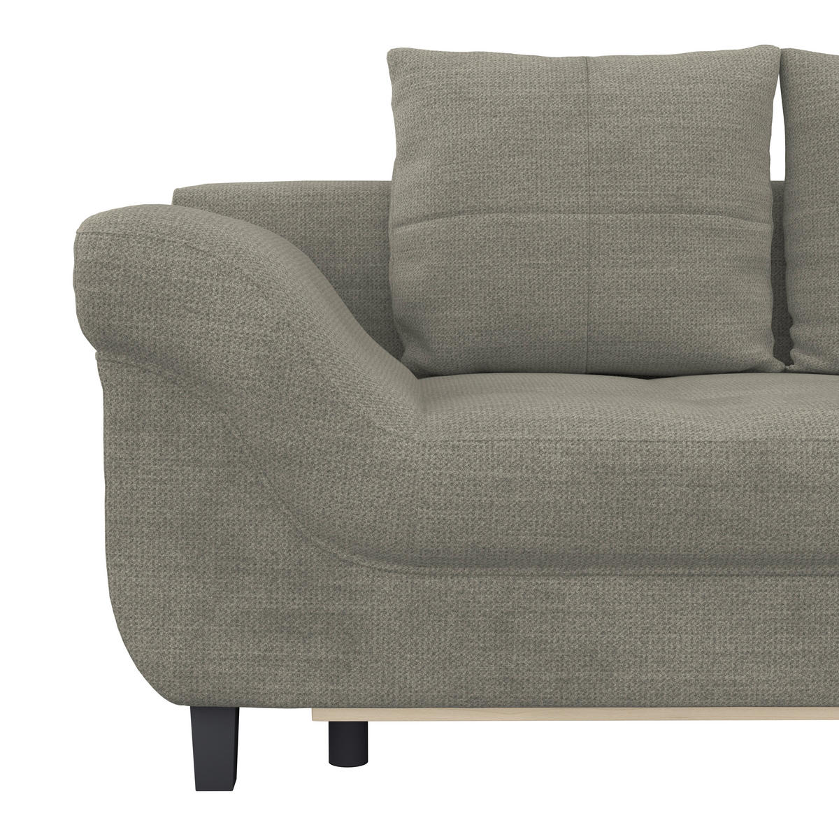 ECKSOFA Chenille, Struktur Sandfarben  - Sandfarben/Schwarz, Konventionell, Textil (309/197cm) - MID.YOU