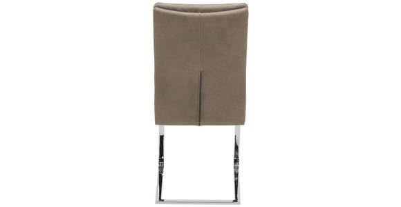 SCHWINGSTUHL  in Stahl Mikrofaser  - Taupe/Chromfarben, Design, Textil/Metall (47/100/64cm) - Novel