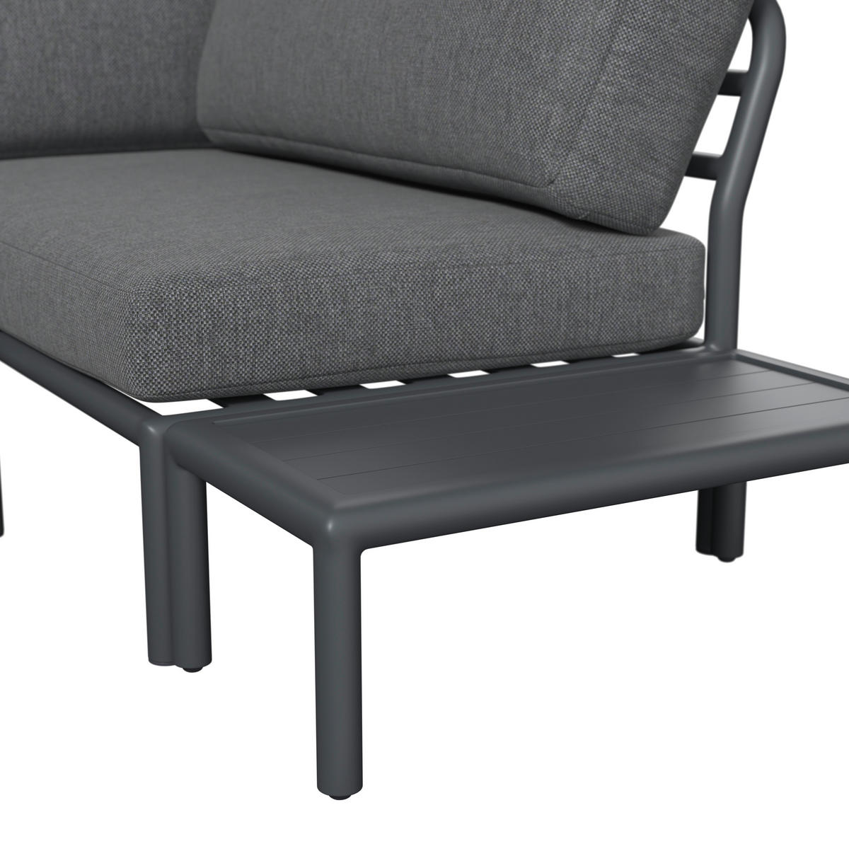 LOUNGEGARNITUR Aluminium  - Dunkelgrau/Anthrazit, Design, Textil/Metall (289/69/169cm) - Amatio