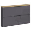 SCHUHKIPPER 140/82/19 cm  - Eichefarben/Anthrazit Hochglanz, Design, Holzwerkstoff/Metall (140/82/19cm) - Xora