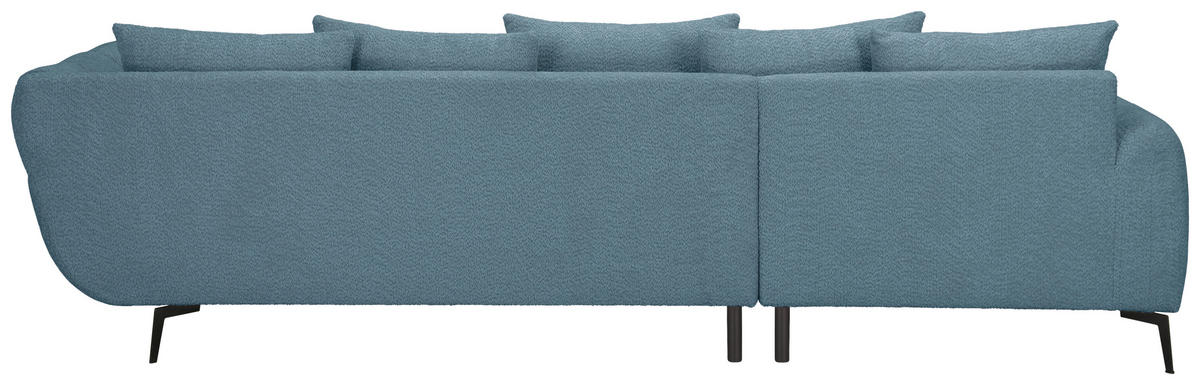 ECKSOFA Blaugrau Bouclé Zierkissen, Rückenkissen, Rücken echt  - Blaugrau/Schwarz, MODERN, Textil/Metall (217/318cm) - Carryhome
