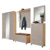 GARDEROBE 6-teilig  in 245/195/40 cm  - Taupe/Eichefarben, Design, Glas/Holz (245/195/40cm)