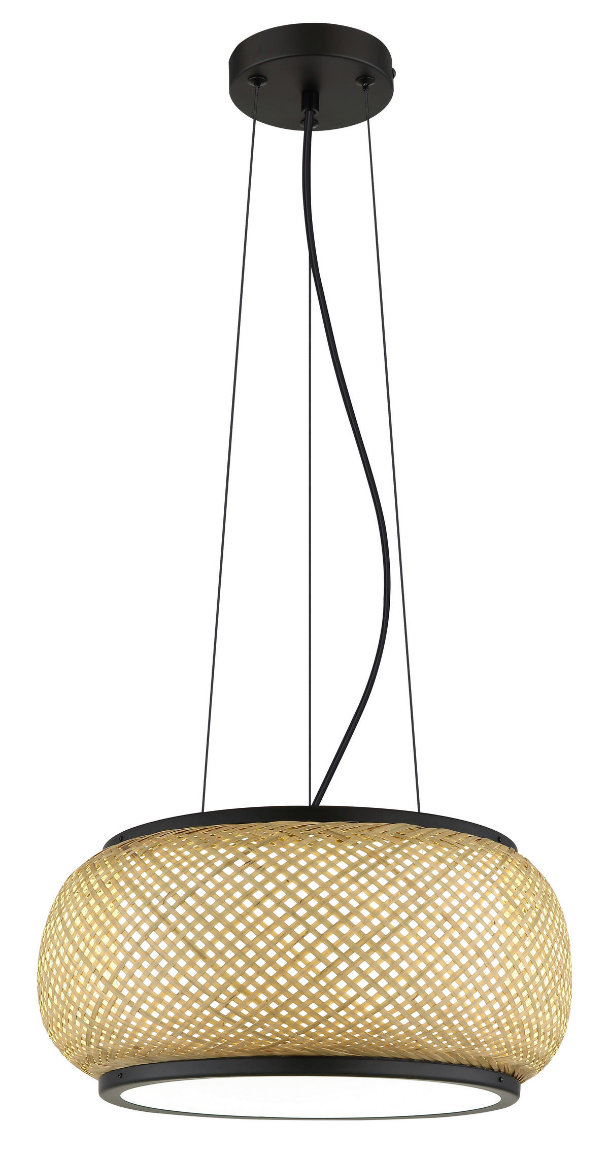 ZÁVĚSNÉ LED SVÍTIDLO, 38/120 cm  - bílá/černá, Design, kov/dřevo (38/120cm) - Globo