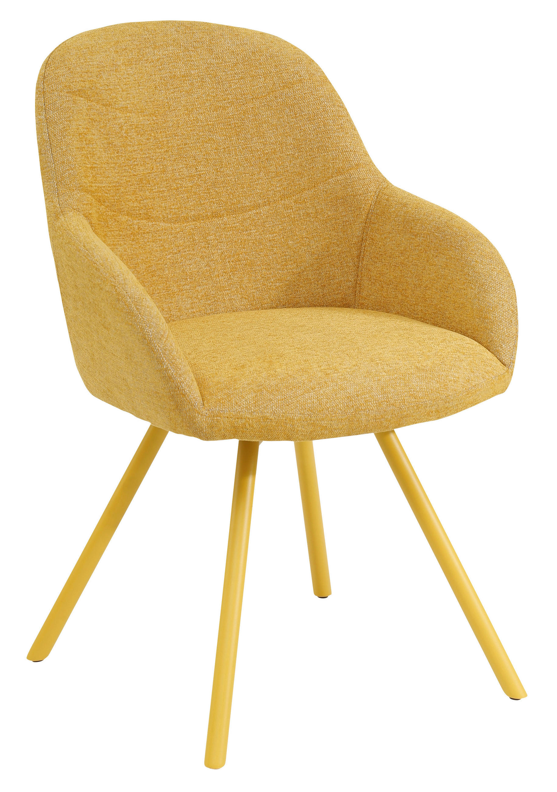 STOL, kovina, tekstil rumena  - rumena, Design, kovina/tekstil (57/84,5/61cm) - Carryhome