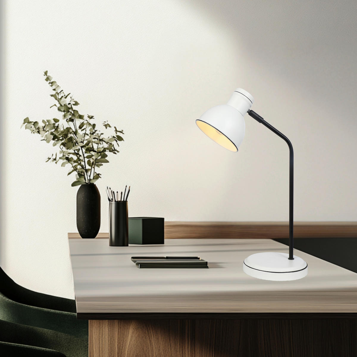 BORDSLAMPA 16/25/41 cm   - vit/svart, Basics, metall (16/25/41cm)