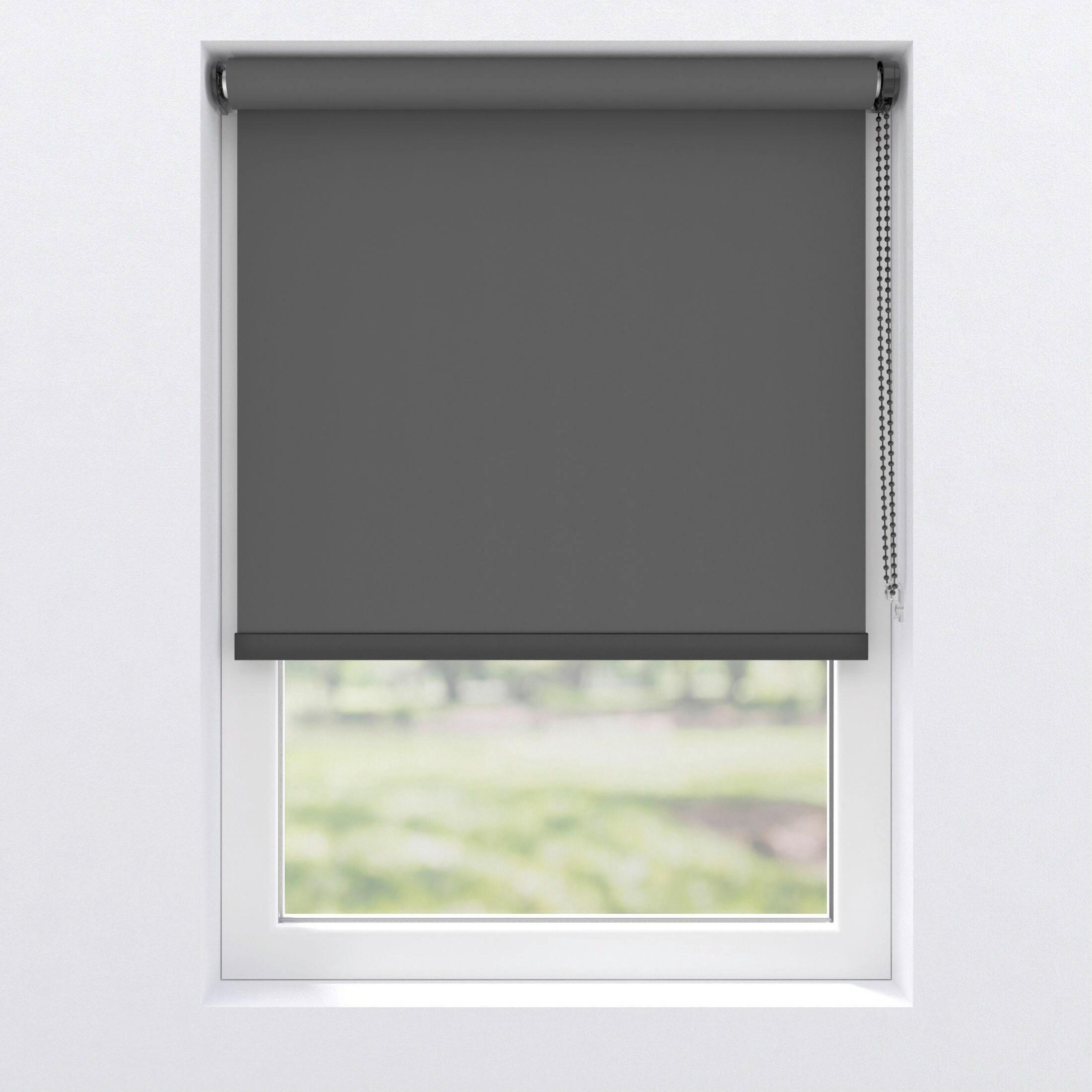 VERDUNKELUNGSROLLO  - Anthrazit, Basics, Textil (90/190cm)