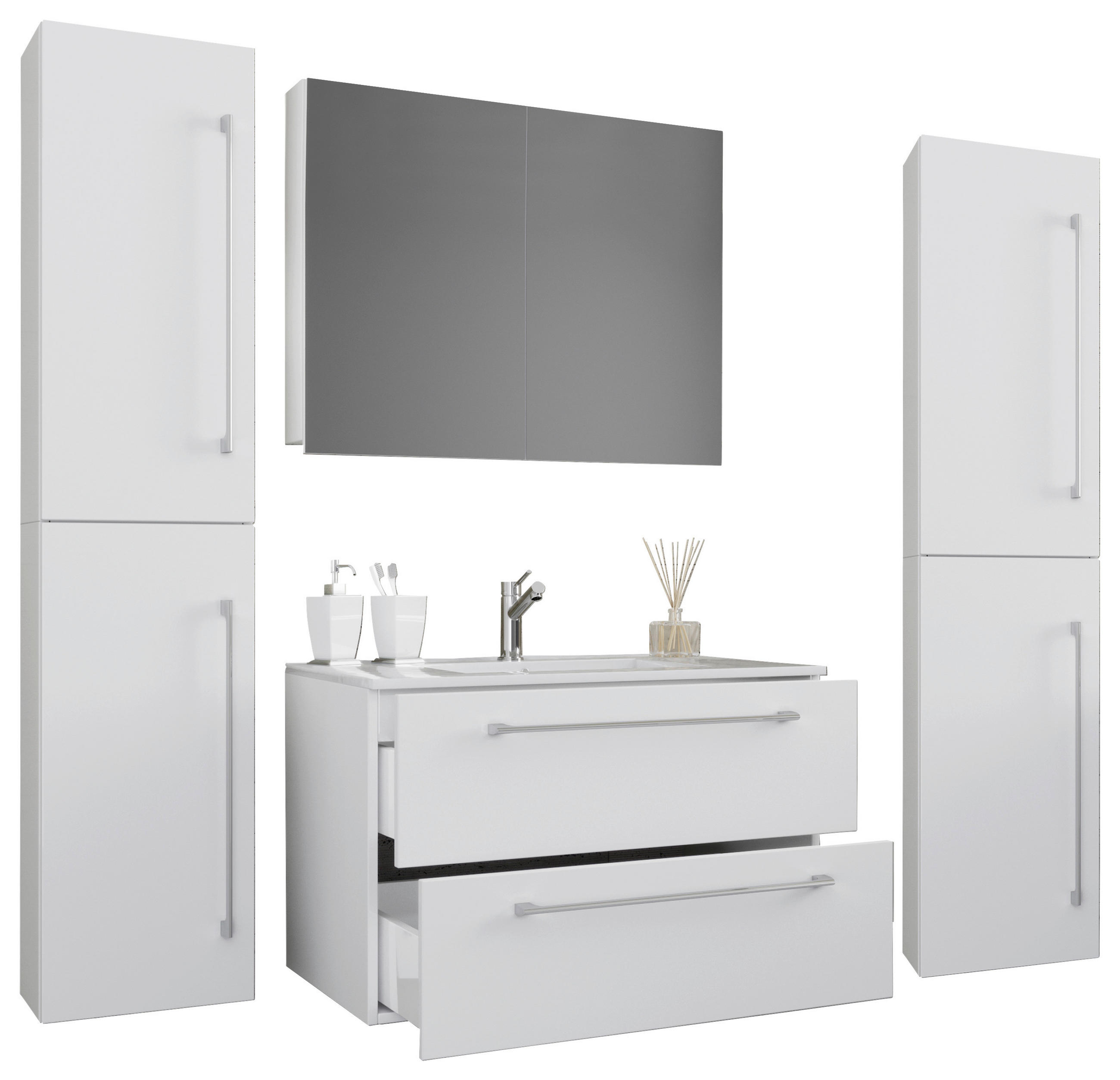 BADEZIMMER  in 127 cm  - Weiß/Grau, MODERN, Keramik/Holzwerkstoff (127cm) - MID.YOU