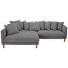 ECKSOFA Grau Chenille  - Buchefarben/Grau, KONVENTIONELL, Holz/Textil (162/276cm) - Carryhome
