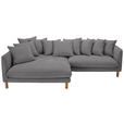 ECKSOFA Grau Chenille  inkl. Rückenkissen, Rücken echt  - Buchefarben/Grau, KONVENTIONELL, Holz/Textil (162/276cm) - Carryhome