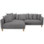 ECKSOFA Grau Chenille  - Buchefarben/Grau, KONVENTIONELL, Holz/Textil (162/276cm) - Carryhome