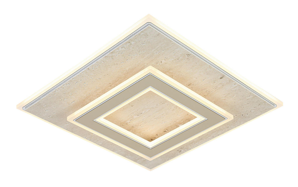 DECKENLEUCHTE 40/40/7,5 cm  - Champagner, Trend, Kunststoff/Metall (40/40/7,5cm) - Collett's Monde