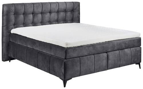 BOXSPRINGBETT 180/200 cm  in Anthrazit  - Anthrazit/Schwarz, KONVENTIONELL, Kunststoff/Textil (180/200cm) - Modante